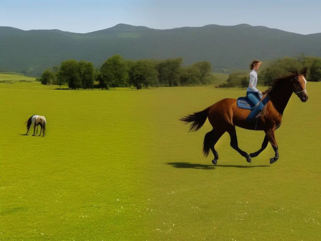 A picture of a Holsteiner horse galloping in a field, portraying their agility and strength.