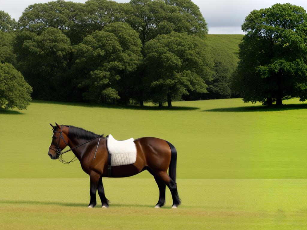 Image description: A majestic Shire horse standing in a field.
