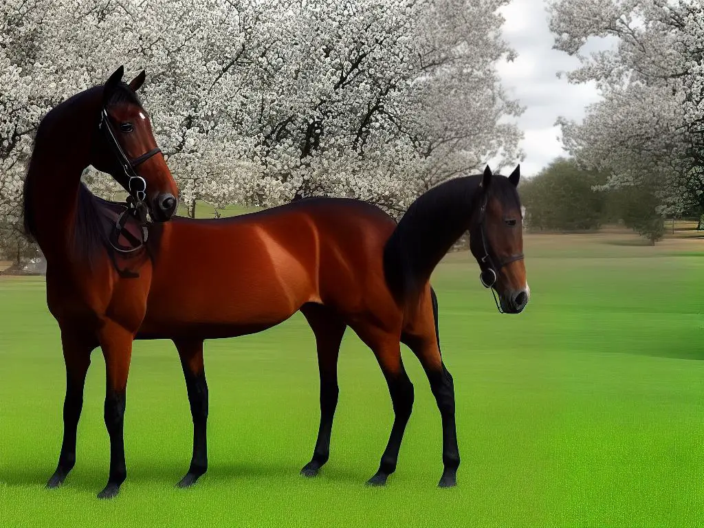 An image of a brown American Saddlebred horse.