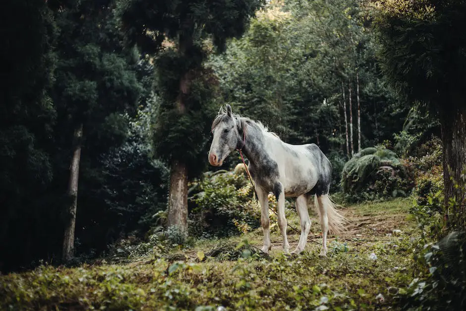 An image showing a calm horse in a pasture, representing the 'cold-blooded' temperament.