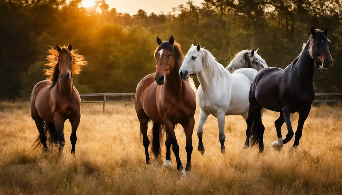 Image of Coldblood Horses in a field, showcasing their strength and beauty