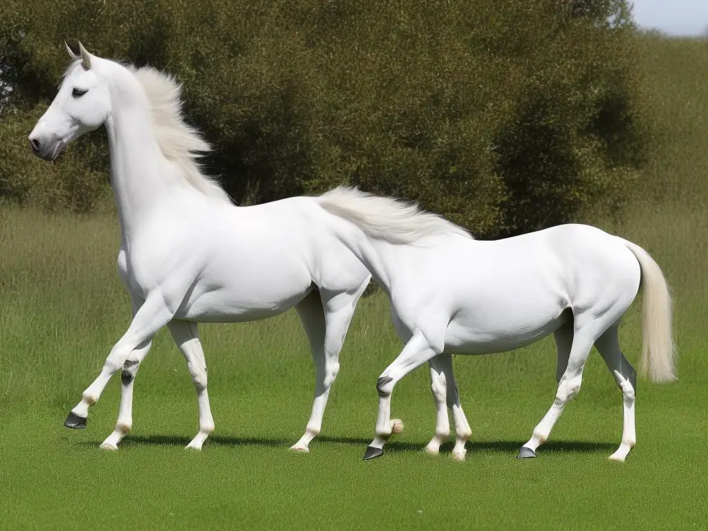 A collection of pictures of French horse breeds showing their distinct physical features and attributes.