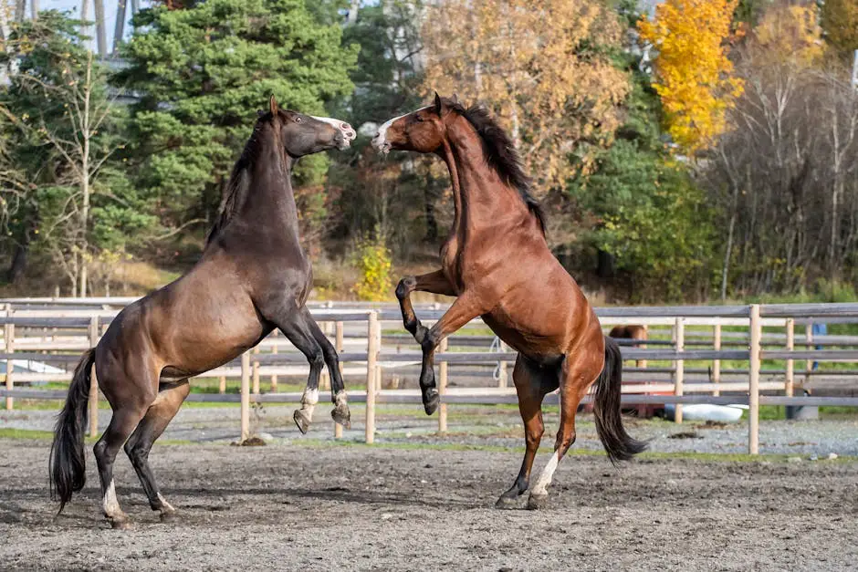 A group of French jumping horses in action, showcasing their athleticism and grace.