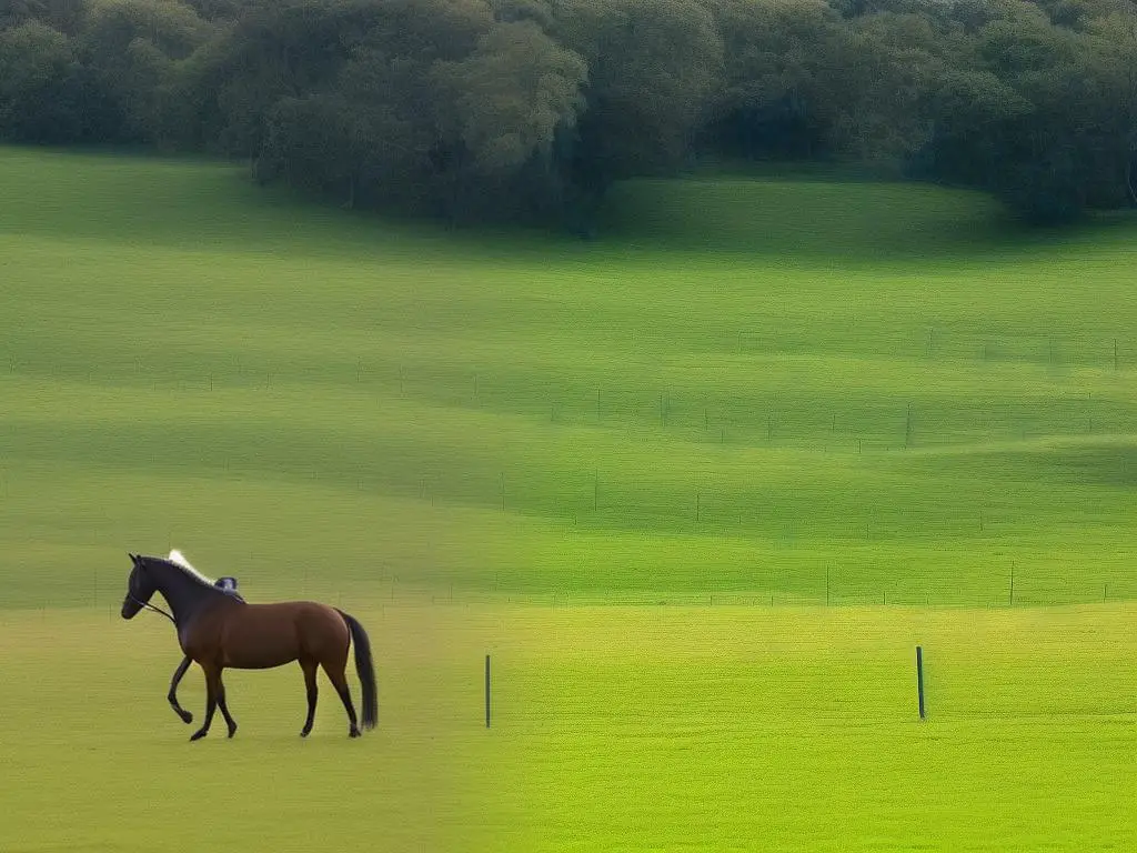 A German Warmblood horse in a pasture