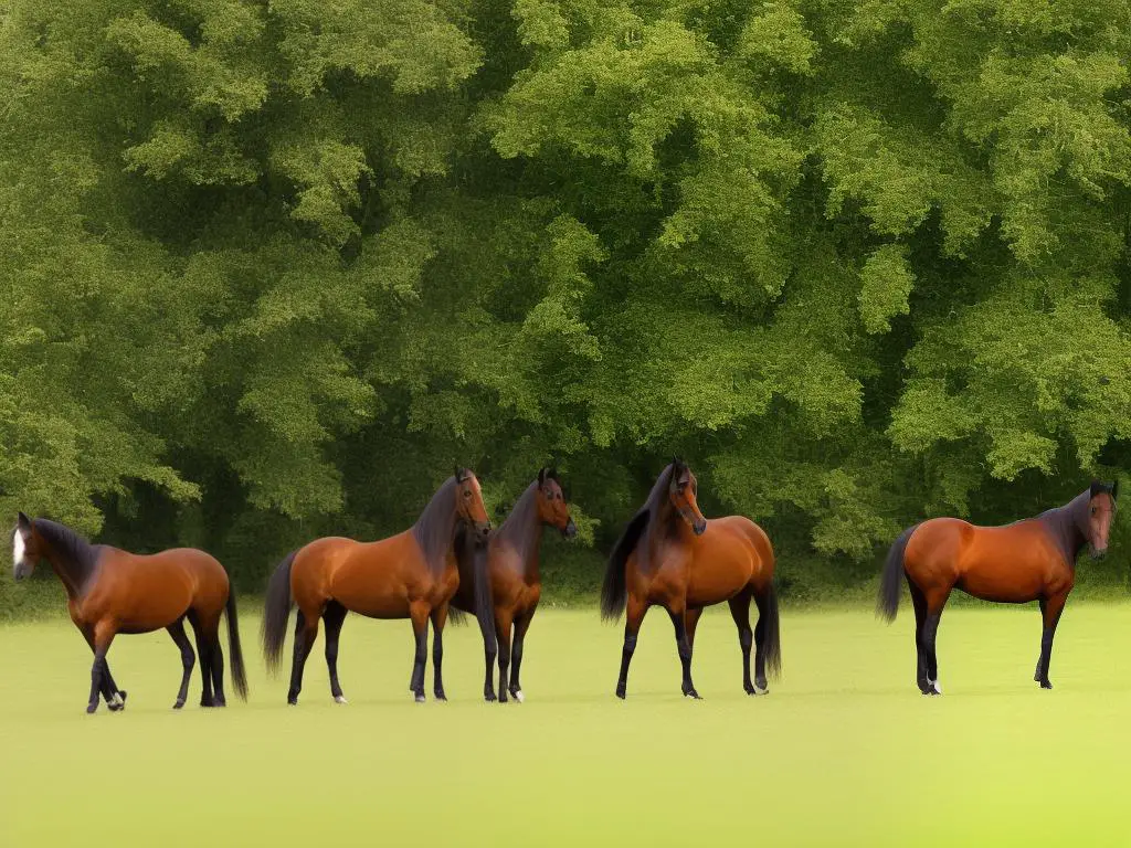 German warmblood horses standing in a field, representing the beauty and elegance of the breeds.