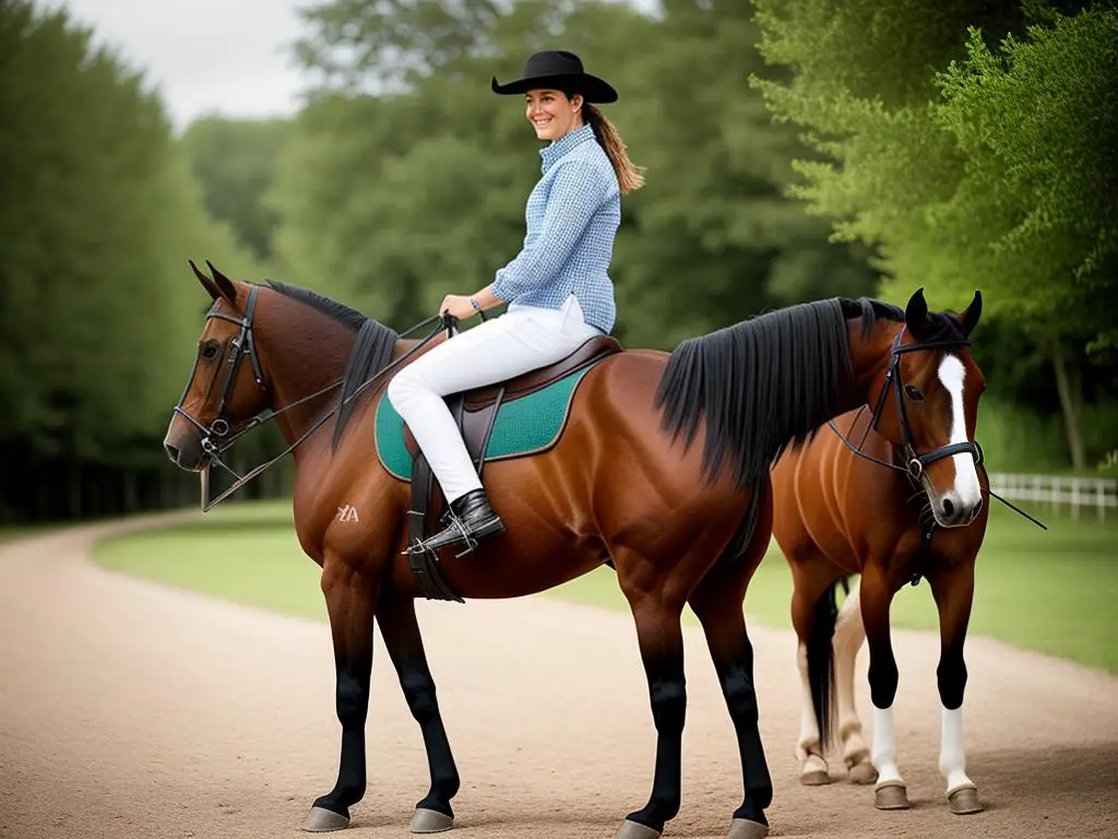 Image of a person riding a horse during therapy session in France