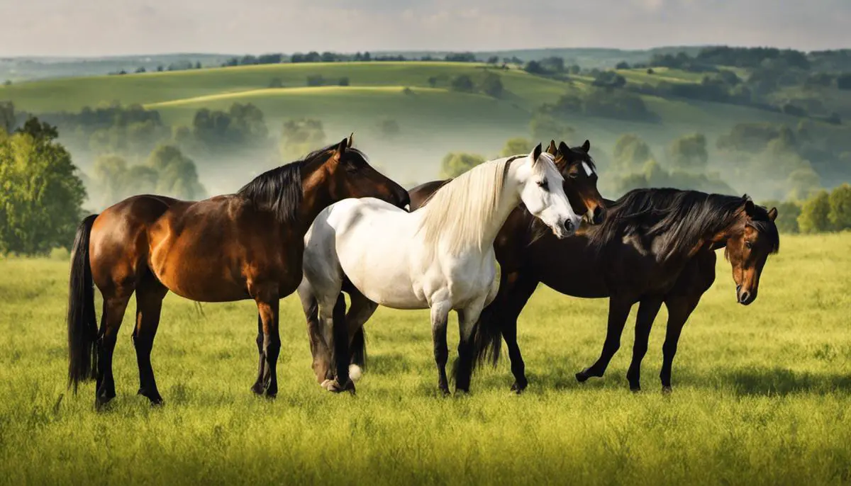 Image depicting Hungarian horses in a scenic landscape, representing the importance of preserving Hungarian horse breeds for future generations