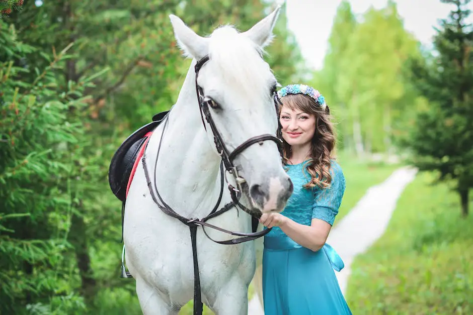 A picture of a person standing beside a horse with their hand on its shoulder, smiling while looking towards the camera.