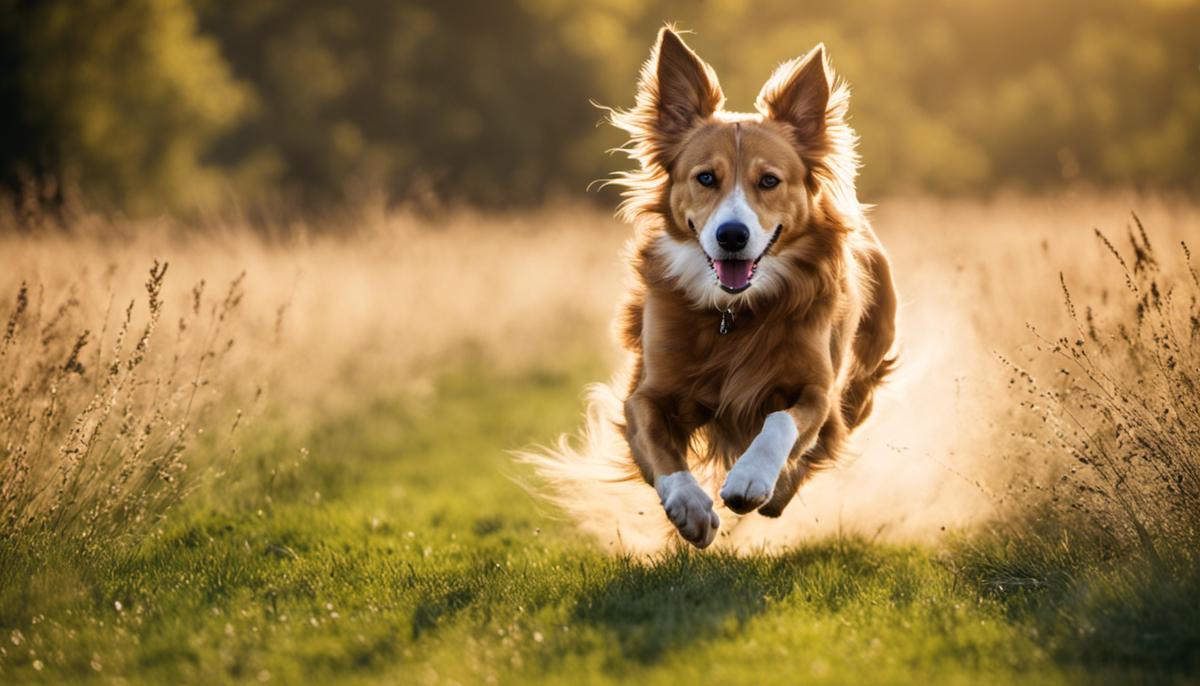 A photo of a Magyar Agar breed dog running in a field.