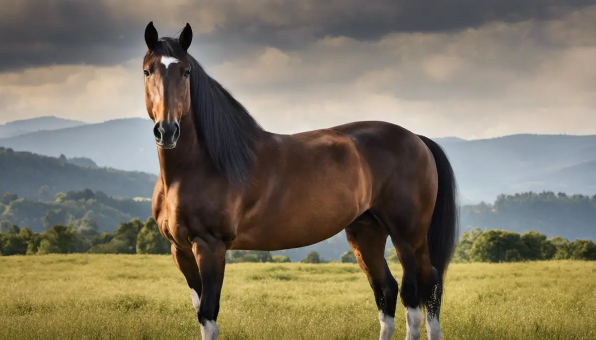 Image of an Oldenburg horse showcasing its calm and friendly temperament