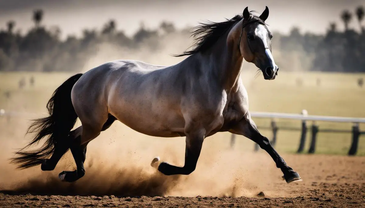 A beautiful Shagya Arabian horse showing its exceptional performance in various equestrian sports.