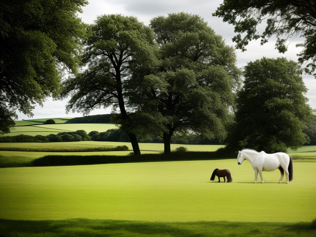 Image of Shire Horse: History and Origin, featuring a majestic Shire horse standing in a field surrounded by nature.