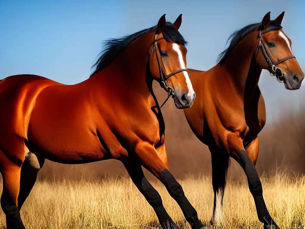 A majestic Trakehner horse with a light brown coat looking directly at the camera, showcasing their beauty and elegance.