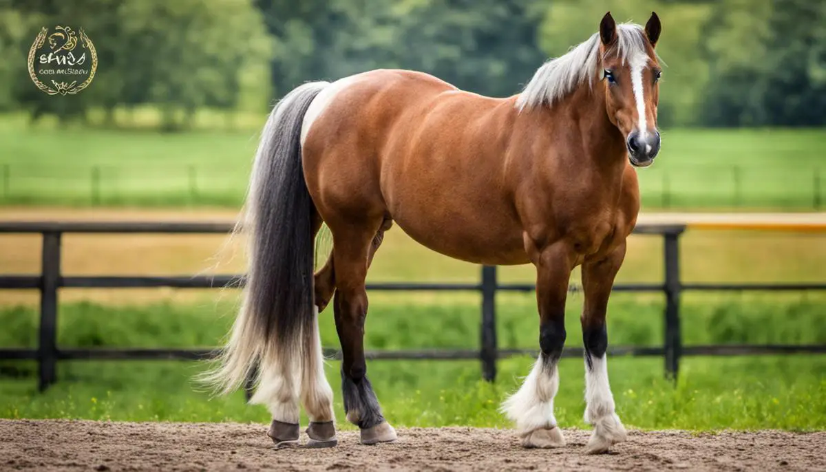 A beautiful Weser Ems Pony with a gentle expression, standing proudly.